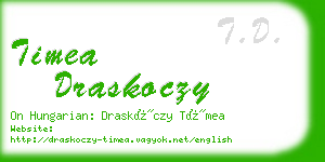 timea draskoczy business card